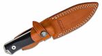 B41 GBK LionSteel Fixed Blade Sleipner Steel stone washed, BLACK G handle, leather sheath