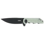 Kubey KU312G vreckový nôž 8 cm, Blackwash, zelená Jade, G10