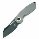 Kizer Ki3569A2 OKTÓBER Blackwashed Blade, Szürke Titán zsebkés 7,4 cm, Fekete Stonewash, titán