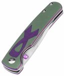 Kizer V3633C1 Fighter Purple & Green vreckový nôž 8,1 cm, fialová, zelená, G10