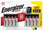 Energizer Max AA / 8 4 + 4 8ks alkalické tužkové baterie E301594800
