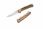 LionSteel SK01 BR Skinny vreckový nôž 8,4 cm, Stonewash, bronz, tmavozlatá, titán, uhlíkové vlákno