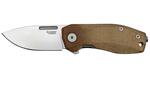 LionSteel NA01 CVN NANO kapesní nůž 6,5 cm, Satin, hnědá natural, Micarta, ocel