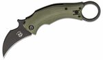 FX-591 OD FOX knives  BLACK BIRD -BASTINELLI KARAMBIT BLACK BLADE G10 GREEN HANDLE