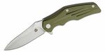 QSP Knife QS105-B Pangolin Green vreckový nôž 9,5 cm, Stonewash, zelená, G10