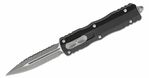 Microtech 225-12AP Dirac fogazott Standard automata kés 7,4 cm, Apokaliptikus, fekete, alumínium