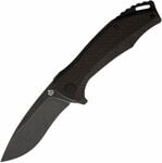 QSP Knife QS122-D2 Raven Dark Brown vreckový nôž 8,6 cm, Blackwash, tmavohnedá, Micarta