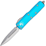 232-12TQ Microtech Utx-85 D/E Stonewash Full Serration Turquoise