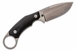 H2 GBK LionSteel Fixed Blade M390 stone washed, Solid G10 handle, leather sheath