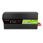 INVGC12P500LCD Green Cell automobilový menič napätia 12V/230V 500W/1000W, LCD displej