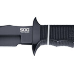 SOG-S10B-K TECH BOWIE - BLACK TINI pevný nůž 16,3 cm, celočerná, Kraton, nylonové pouzdro