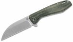QSP Knife QS118-E1 Pelican Green Micarta Stonewash kapesní nůž 9,2 cm, zelená, Micarta