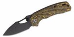 QSP Knife QS146-A2 Hornbill kapesní nůž 8,3 cm, zlato-černá, uhlíkové vlákno, spona