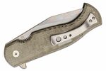 FX-524 G FOX kések EAST WOOD TIGER FOLD. KÉS, ACÉL D2 PENGE KŐMOSOTT, ZÖLD VÁSZON MICARTA HD