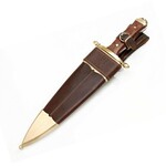 REMATE F/L Muela 240mm blade,beech pakkawood & brass,with leather & brass ferrules sheath