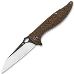 QSP Knife QS117-A Locust Brown kapesní nůž 9,8 cm, satin/černá, hnědá, Micarta