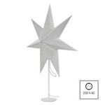 DCAZ06 Emos Lighting Svícen na žárovku E14 s papírovou hvězdou bílý, 67x45 cm, vnitřní