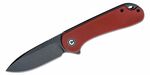 CIVIVI C907A-1 Elementum Burgundy zsebkés 7,5 cm, Fekete Stonewash, sötétvörös, G10