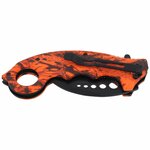 Herbertz ART000138 CJH Camo Rot vreckový nôž - karambit 7,3 cm, čierna, červená maskovacia, plast 