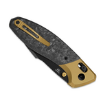 Kizer Ki3695A1 Staffi zsebkés 8.4 cm, DLC/Kőmosott, arany-fekete, titán, karbon