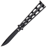 JOKER JKR0516 JKR BUTTERFLY kapesní nůž - motýlek 10,5 cm, slitina zinku, celočerný