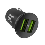 CADM-GC-36AA Green Cell autós töltő PowerRide Nano36 36W 2xUSB-A, Ultra Charge