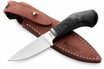 WL1 CF LionSteel Fixed nůž m390 blade CARBON FIBER andle, Ti guard, kožený sheath