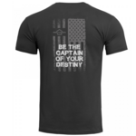 K09012-AF-01-Black-M Pentagon Ageron T-Shirt American Flag
