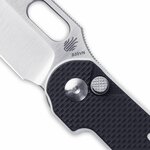 Kizer Ki4562A2 Cormorant Black/White Stripes zsebkés 8,2 cm, fekete-fehér, G10, csíkos