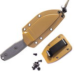 ESEE-3PM-MB Model 3 všestranný nôž 9,8 cm, čierna, šedá, Micarta, hnedé Coyote polymér puzdro