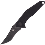 BF-729 FOX knives BLACK FOX "KRÁVÍ" FOLDING KNIFE BLACK G10 HANDLE BLACK STONE WASHED BLADE