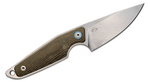 MKM MK MA01-GC MAKRO 1 Drop Point univerzális kés 7,3 cm, kőmosott színű, zöld, Micarta, bőrtok