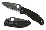 Spyderco C122GBBKPS Tenacious Black Combo Edge kapesní nůž 8,6 cm, celočerná, FRN