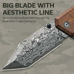 C23024-DS1 CIVIVI Bhaltair Guibourtia Wood Handle Damascus Blade Liner Lock