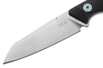 MKM MK PT2-GBK POCKET TANGO 2 EDC kés 7,4 cm, kőmosott színű, fekete, G10, bőr tok