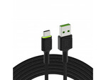 Green Cell KABGC13 rýchlonabíjací kábel Ray USB-A - USB-C zelený LED 200 cm