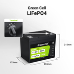 LFPGC12V80AH Green Cell batéria CUBE LiFePO4 80Ah 12.8V 1024 Wh