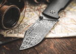 Böker Manufaktur Solingen 111103DAM Tiger-Damascus kapesní nůž 8,5 cm, damašek, černá, Micarta