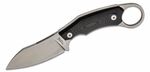 H1 GBK LionSteel Fixed Blade M390 stone washed, Solid G10 handle, leather sheath, Skinner