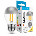 Modee LED žiarovka Filament Globe Mini P45 Silver Top 4W E27 400lm teplá biela (ML-P45F2700K4WE27ST)