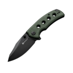 S23068-3 Sencut Excalis zöld vászon Micarta fogantyú fekete 9Cr18MoV pengebetét zár