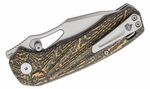 QSP Knife QS146-A1 Hornbill vreckový nôž 8,3 cm, Stonewash, čierno-zlatá, uhlíkové vlákno, spona