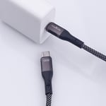 Maxlife MXUC-11 magnetický kabel USB-C - USB-C 1,0m 100W, nylon, černá (OEM0101402)