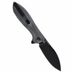 Kizer V3579N1 Infinity Black vreckový nôž 7,3 cm, celočierna, Micarta