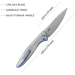 Kubey KB2103A Csuka zsebkés 7,3 cm, szürke, titán