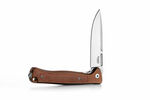 LionSteel SK01A ES Skinny kapesní nůž 8,4 cm, Stonewash, hnědá, hliník, Micarta