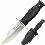 Cold Steel 39LSAB Mini Leatherneck Clip Point menší nůž na krk 9cm, černá, Kraton, pouzdro Secure Ex