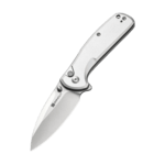 S22043B-2 Sencut ArcBlast Silver Aluminum Handle Satin Finished 9Cr18MoV Blade Button