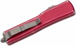 Microtech 147-10DRD UTX-70 Distressed Red automatický nôž 6,1 cm, Stonewash, červená, hliník