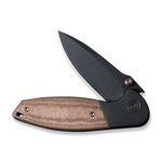 We Knife WE22015-4 Nitro Mini vreckový nôž 8 cm, Black Stonewash, čierno-hnedá, titán, Micarta